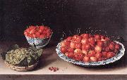 MOILLON, Louise Still-Life with Cherries, Strawberries and Gooseberries ag USA oil painting reproduction